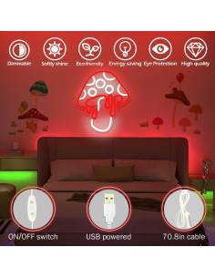 Luz de Neón Hongo Ajoyferris 30x26.2cm Regulable LED 2