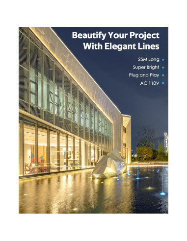 Tira de Luz LED COB 25M Samsion Blanco Cálido 3000K Regulable