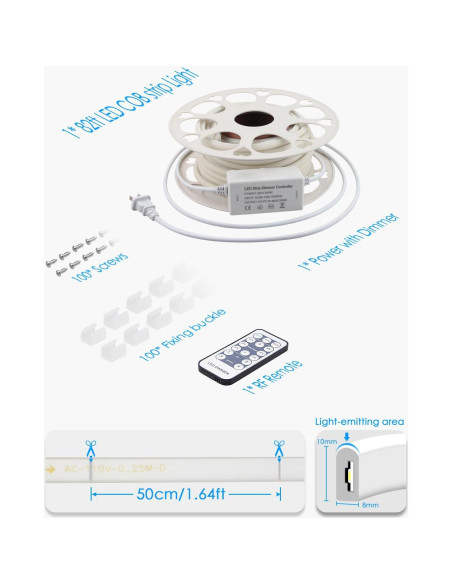 Tira de Luz LED COB 25M Samsion Blanco Cálido 3000K Regulable