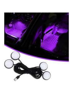 Luces LED Ambientales para Coche Couslcd Rosa USB 1.7m 2.2m