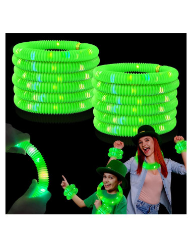 12 Palos de Luz Verde Kannove para Fiestas y Camping