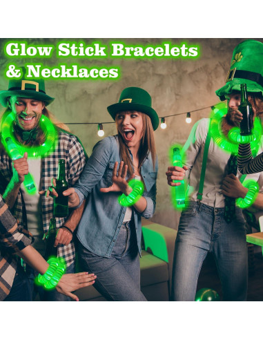 12 Palos de Luz Verde Kannove para Fiestas y Camping