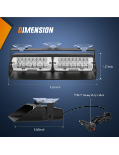 Luces Estroboscópicas LED Nilight 16-24A para Parabrisas 24V 2