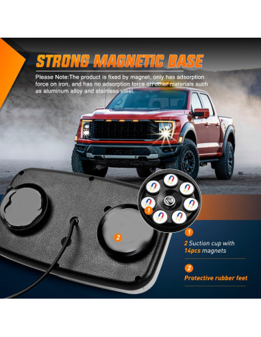 Luz Estroboscópica de Techo Nilight 30.48 cm 48 LEDs 12V-24V