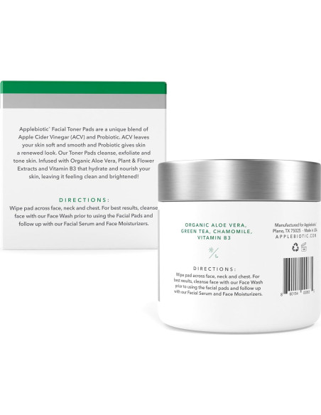 Discos de Tónico Facial AppleBiotic - Vinagre de Sidra 60 Unidades Discos de Tónico Facial AppleBiotic - Vinagre de Sidra 60 Unidades