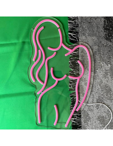 Luz de Neón LED RNTKAB Silueta Femenina Rosa 23x42 cm