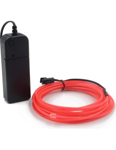 Tubo de Luz Neon EL Wire Abaldi 5m Rosa Iluminación a Batería 2