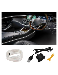 Tira de luces LED Hbxdeco 5m RGB USB para coche interior