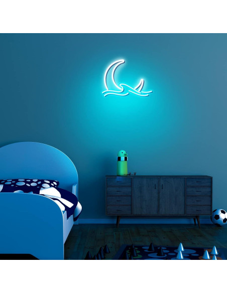 Luz de Neón Bonuci Luna LED 38 cm Decorativa para Pared