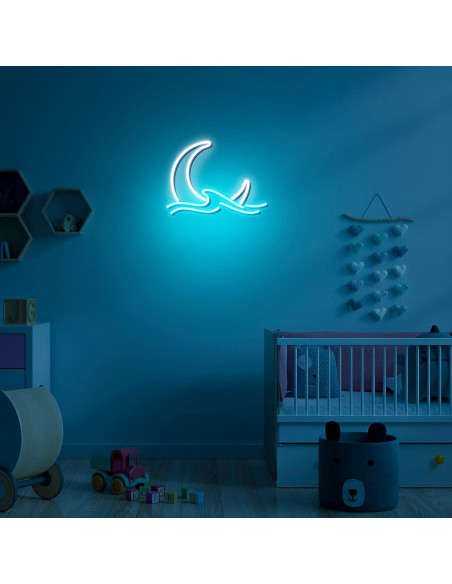 Luz de Neón Bonuci Luna LED 38 cm Decorativa para Pared