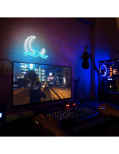 Luz de Neón Bonuci Luna LED 38 cm Decorativa para Pared