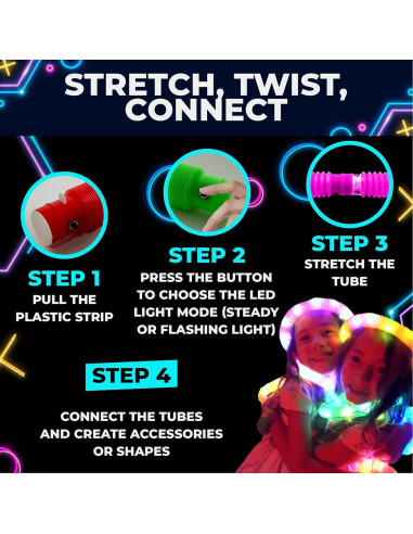 Toysery Tubos Luminosos 24 Piezas para Niños 19.05 cm