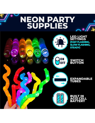 Toysery Tubos Luminosos 24 Piezas para Niños 19.05 cm