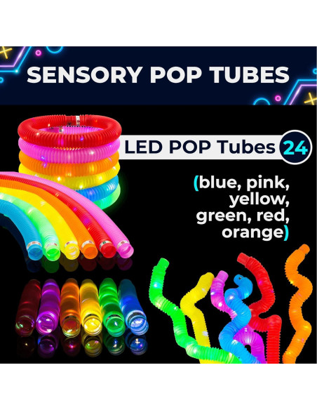 Toysery Tubos Luminosos 24 Piezas para Niños 19.05 cm