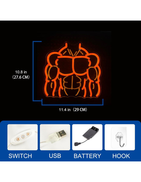 Luz de Neón JYCreativity Cuerpo Masculino Naranja 27.6x29cm