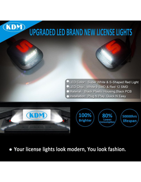 Luz de Placa de Licencia LED KDM para Chevy Silverado 1988-2000