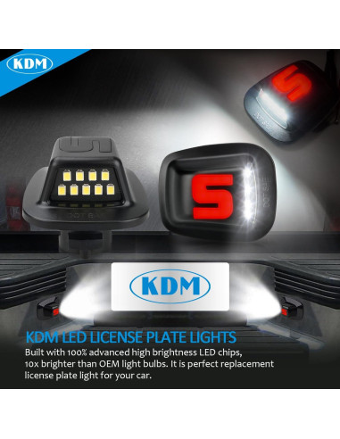 Luz de Placa de Licencia LED KDM para Chevy Silverado 1988-2000