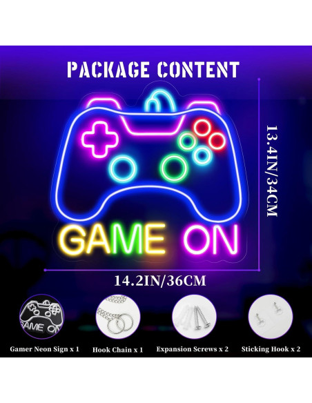 Luz de Neón LED Gamer STYPOP Game On 35.9x34cm