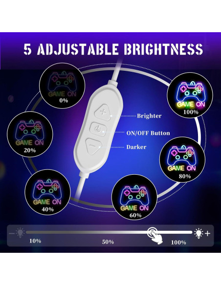 Luz de Neón LED Gamer STYPOP Game On 35.9x34cm