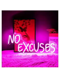 Luz LED de Neón Motivacional Qianese No Excusas 42.9x17.8 cm