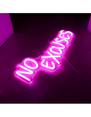 Luz LED de Neón Motivacional Qianese No Excusas 42.9x17.8 cm