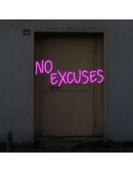 Luz LED de Neón Motivacional Qianese No Excusas 42.9x17.8 cm