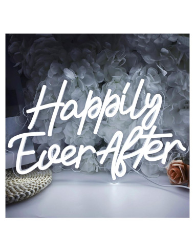 Letrero de Luz de Neón LED SYLHOME Felices Para Siempre 40.1x23.4cm