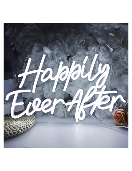 Letrero de Luz de Neón LED SYLHOME Felices Para Siempre 40.1x23.4cm Letrero de Luz de Neón LED SYLHOME Felices Para Siempre 40.1x23.4cm