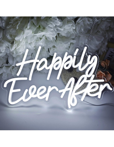 Letrero de Luz de Neón LED SYLHOME Felices Para Siempre 40.1x23.4cm