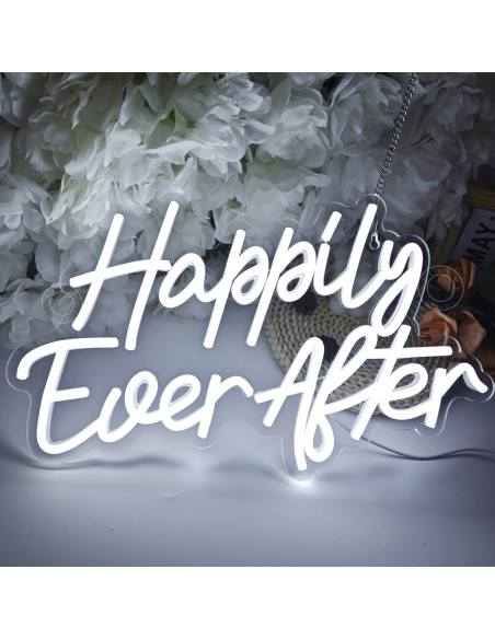 Letrero de Luz de Neón LED SYLHOME Felices Para Siempre 40.1x23.4cm Letrero de Luz de Neón LED SYLHOME Felices Para Siempre 40.1x23.4cm