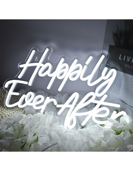 Letrero de Luz de Neón LED SYLHOME Felices Para Siempre 40.1x23.4cm Letrero de Luz de Neón LED SYLHOME Felices Para Siempre 40.1x23.4cm