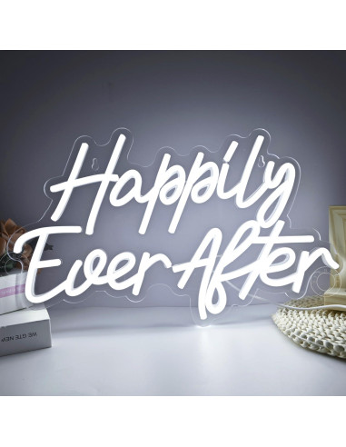 Letrero de Luz de Neón LED SYLHOME Felices Para Siempre 40.1x23.4cm
