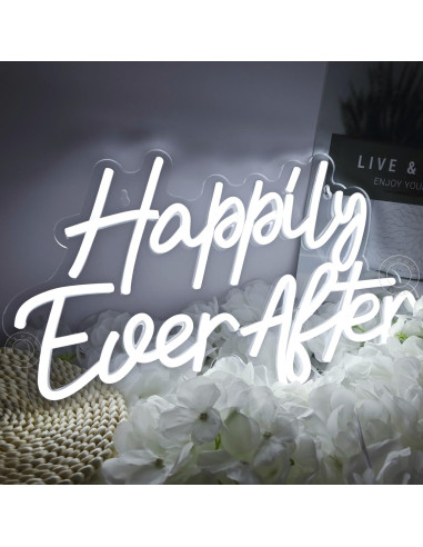 Letrero de Luz de Neón LED SYLHOME Felices Para Siempre 40.1x23.4cm