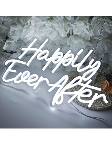 Letrero de Luz de Neón LED SYLHOME Felices Para Siempre 40.1x23.4cm