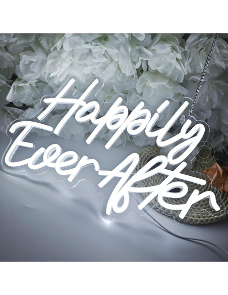 Letrero de Luz de Neón LED SYLHOME Felices Para Siempre 40.1x23.4cm Letrero de Luz de Neón LED SYLHOME Felices Para Siempre 40.1x23.4cm