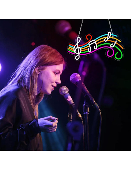 Luz de Neón Musical Regulable Gevbay Nota Partitura 41.5x24.6cm Luz de Neón Musical Regulable Gevbay Nota Partitura 41.5x24.6cm