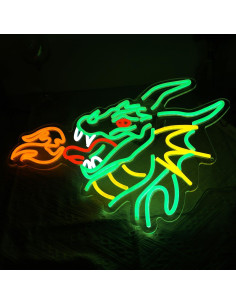 Luz de Neón LED Dragón GleamNeon - Arte de Pared 48x43cm 2