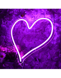 Luz de Neón Britrio Corazón 34 cm LED USB Púrpura 2