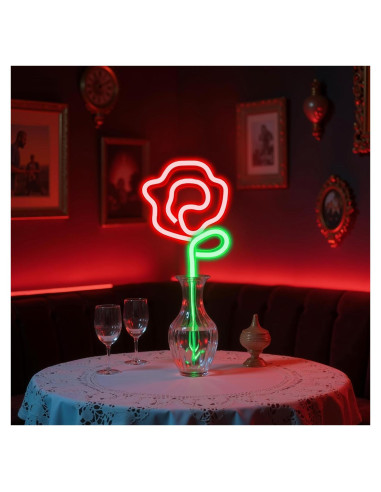 Luz de Neón Rosa HOGHTAR - Decoración LED USB 16.99x13.49cm