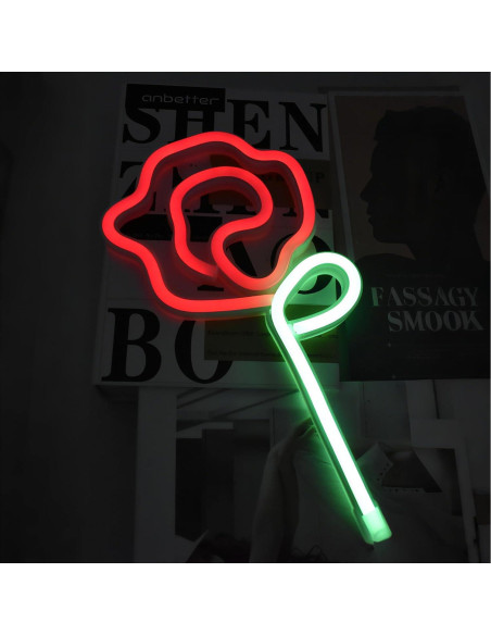 Luz de Neón Rosa HOGHTAR - Decoración LED USB 16.99x13.49cm