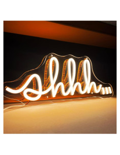 Señal de Neón LED YYUAN Shhh para Decoración de Pared 39.9x16cm