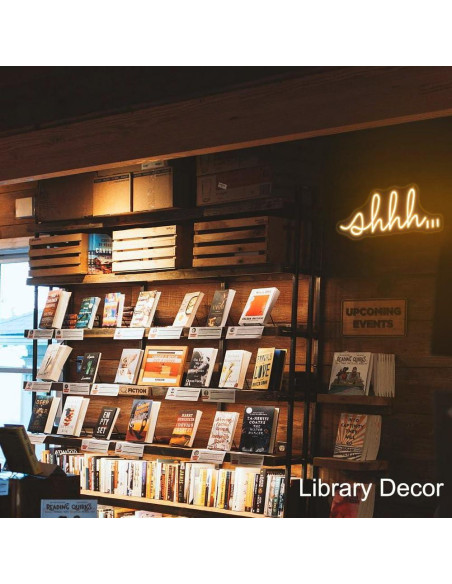 Señal de Neón LED YYUAN Shhh para Decoración de Pared 39.9x16cm Señal de Neón LED YYUAN Shhh para Decoración de Pared 39.9x16cm