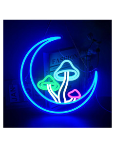 Luz de Neón Hongo Lunar Azul LED USB 32.5 cm DREAMFORT