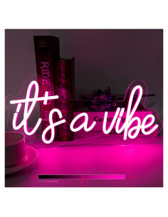 Letrero de Neón Moodlion Rosa Regulable 41x19 cm para Decoración