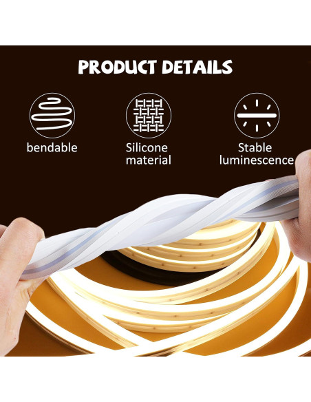 Luz de Neón LED Silicona 12V 5m 6500K Impermeable YXH