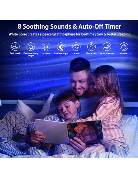 Proyector de Auroras Boreales AIRIVO HJ-09, Luz Nocturna 3 en 1