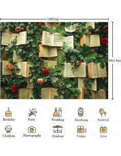 Fondo de Flores Vintage 3x2.43m KUKUSOUL para Fotografía 2