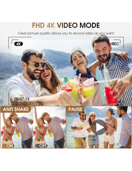 Cámara Digital 4K HICSHON DC202L-AF 48MP Zoom 16X