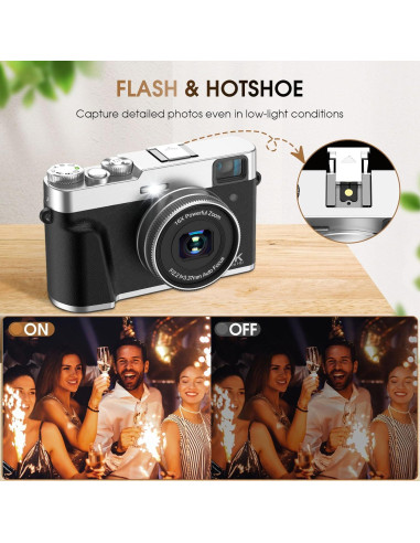 Cámara Digital 4K HICSHON DC202L-AF 48MP Zoom 16X