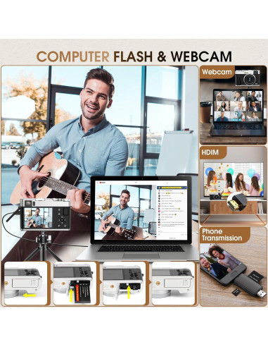 Cámara Digital 4K HICSHON DC202L-AF 48MP Zoom 16X